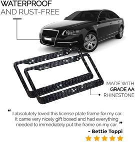 img 1 attached to Glass Diamond License Plate Frame Exterior Accessories in License Plate Covers & Frames