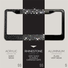 img 3 attached to Glass Diamond License Plate Frame Exterior Accessories in License Plate Covers & Frames