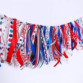 img 2 attached to 🎉 Vibrant Patriotic Ribbons Collection: 18 Rolls, 90 Yards, Red White Blue Striped, Grosgrain, Satin, Glitter, Organza - Ideal for 4th of July Crafts, Gift Wrapping, Sewing