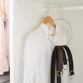 img 2 attached to 👕 Maximize Closet Space with the Organize It All Belt/Scarf Ring Storage Closet Hanger in Metallic and Black