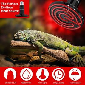 img 2 attached to CTKcom 2-Pack 150W 110V Reptile Heat Lamp: Infrared Heat Emitter Bulb for Pet Coop, Reptile, Turtle & Chicken Heating