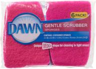 dawn gentle scrubber sponges, 6 pack, pink: efficient cleaning solution for all surfaces logo