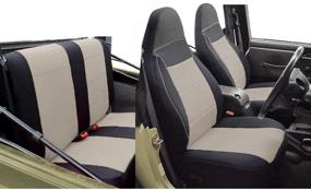 img 4 attached to 🚙 Enhance Wrangler TJ 1997-2002 Seats with GEARFLAG Custom Fit Neoprene Seat Cover in Safari Khaki - Front + Rear Seats Included