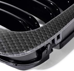 img 2 attached to LH RH Carbon Fiber Glossy Black Front Upper Kidney Grille Grill Compatible With 1999-2002 E46 3 Series Coupe Cabriolet Pre-Facelift (Dual Slats)