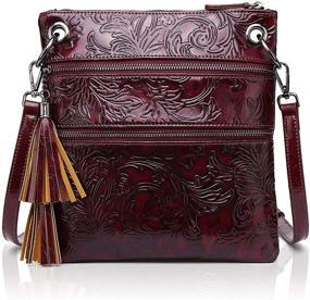 img 4 attached to Embossed Shoulder Zippers Women's Handbags & Wallets with Cross Body Cellphone Compartment