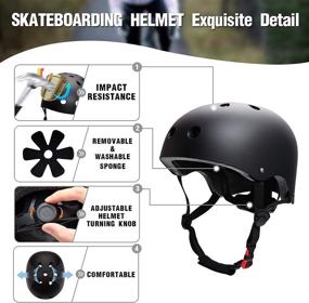 img 2 attached to Skateboard Helmet Skate Helmet Adults Kids Youth Womens Skating Skateboarding Roller Skate Blades Bike Scooter