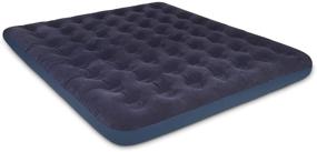 img 4 attached to 🛏️ Premium King Size Air Mattress - Portable Blue Blow Up with Flocked Top - Ideal for Camping, Travel & Backpacking