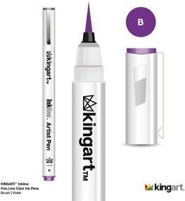 img 1 attached to Чернильные ручки KingArt PRO Inkline Brush Tip - набор из 8 уникальных цветов (8 штук) для точных художественных деталей