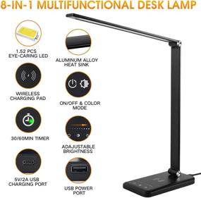 img 3 attached to 💡 Enhance Your Workspace with the EASTAR LED Desk Lamp: Wireless Charger, USB Charging Port, Eye-Caring & Modern Design, 5 Lighting Modes, Touch Control & Timer