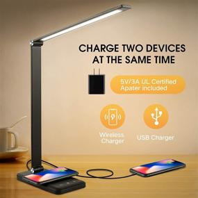 img 2 attached to 💡 Enhance Your Workspace with the EASTAR LED Desk Lamp: Wireless Charger, USB Charging Port, Eye-Caring & Modern Design, 5 Lighting Modes, Touch Control & Timer