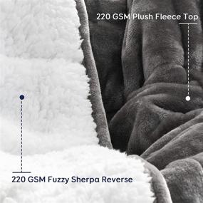 img 3 attached to 🛌 15lbs Twin Size Sherpa Fleece Weighted Blanket 48 x 72 Inches - Thick & Cozy Fluffy Sherpa with Plush Flannel Reverse - Grey - Ideal for Bed, Couch, Chair - Warm Blanket for Adults