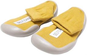 img 4 attached to Knitted Toddler Newborn Walking Slippers for Boys | Slip-On Shoes