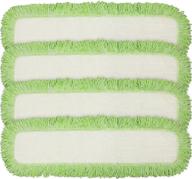 🧹 efficient cleaning solution: cleanaide commercial microfiber dry mop pad refill - 24 inches, green (4 pack) logo
