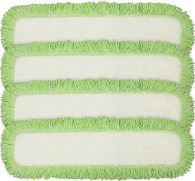 img 3 attached to 🧹 Efficient Cleaning Solution: CleanAide Commercial Microfiber Dry Mop Pad Refill - 24 inches, Green (4 Pack)