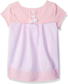 img 2 attached to Nautica Little Sleeve Fashion Stripes Girls' Clothing for Tops, Tees & Blouses