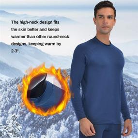 img 2 attached to Winter Sports Base Layer Set: Men’s Fleece Lined Thermal Underwear Long Johns - Top and Bottom Suit
