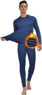 winter sports base layer set: men’s fleece lined thermal underwear long johns - top and bottom suit logo