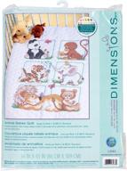 🧵 diy baby quilt kit: dimensions stamped cross stitch, baby animals, size 34'' x 43'' logo