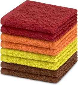 img 4 attached to 🧽 DecorRack Set of 8 Kitchen Dish Towels, 100% Cotton, 12 x 12 Inch Dish Cloths, Ideal Cleaning Cloth for Washing Dishes, Kitchen, Bar, Counter, and Car, Assorted Colors (Pack of 8)