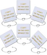 chicnow bridesmaid gift cards - set of 4, 5, 6 bridesmaid bracelets in silver tone: a must-have to tie the knot together logo