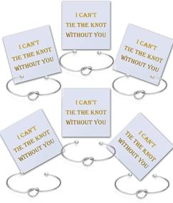 img 4 attached to CHICNOW Bridesmaid Gift Cards - Set of 4, 5, 6 Bridesmaid Bracelets in Silver Tone: A Must-Have to Tie the Knot Together