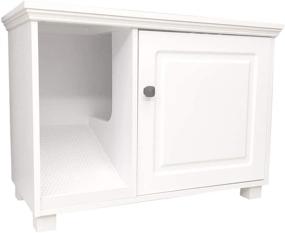 img 4 attached to 🐱 White Cat Washroom Storage Bench – Cat Litter Box Enclosure Furniture by Roomfitters