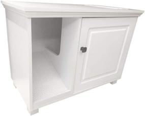 img 2 attached to 🐱 White Cat Washroom Storage Bench – Cat Litter Box Enclosure Furniture by Roomfitters