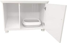 img 3 attached to 🐱 White Cat Washroom Storage Bench – Cat Litter Box Enclosure Furniture by Roomfitters