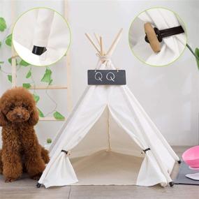 img 1 attached to Indoor Outdoor Pet Teepee Tent with Cushion: Cozy Cat and Dog House Bed for Puppies