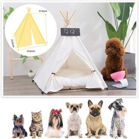 img 2 attached to Indoor Outdoor Pet Teepee Tent with Cushion: Cozy Cat and Dog House Bed for Puppies