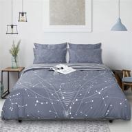 🌌 grey twin size constellation print duvet cover set - 100% washed microfiber comforter cover - ultra soft 2 piece bedding set with zipper closure and 1 pillow sham logo