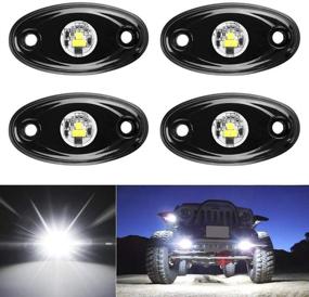 img 4 attached to 🚘 YaeCCC 4 Pcs White LED Rock Lights: Waterproof Neon Underglow for Car Truck ATV UTV SUV Boat - Enhance Your Vehicle's Underbody Glow!