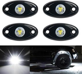 img 3 attached to 🚘 YaeCCC 4 Pcs White LED Rock Lights: Waterproof Neon Underglow for Car Truck ATV UTV SUV Boat - Enhance Your Vehicle's Underbody Glow!