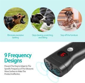 img 2 attached to SUKEBITA Anti Barking Device: Dual Sensor Ultrasonic Dog Training with 9 Frequency No Bark Deterrent, Laser & Flashlight Control