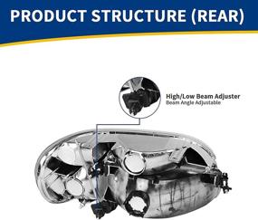 img 2 attached to 🔦 Комплект переднего фонаря высокого качества для Ford Explorer/Mercury Mountaineer 1995-2001 - Хромированная оптика, прозрачные линзы + угловые фонари, стиль OE, замена AUTOSAVER88