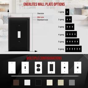 img 2 attached to 🎛️ ENERLITES Toggle Light Switch Wall Plate, Gloss Finished, Mid-Sized Single Gang 4.88"x3.11", Unbreakable Polycarbonate Thermoplastic, UL Listed, 8811M-BK-10PCS, Black Switch Cover, Pack of 10