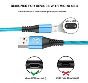 img 3 attached to 10FT Android Charger Cable, 3Pack Micro USB Fast Charging Cord, Long Charging Cables with Nylon Charger Cord for Samsung Galaxy S7 Edge S6 S5 J7 J7V J5 J3 J3V Note 5, LG K40 K20, Moto G5, PS4, Tablet