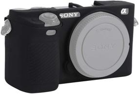 img 3 attached to 📸 Черный силиконовый защитный чехол для цифровой фотокамеры Sony Alpha A6000 ILCE-6000 - Улучшенная антицарапающаяся оболочка защитника корпуса