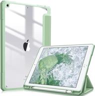 📱 fintie hybrid slim case for ipad 9th / 8th / 7th generation - sage green: shockproof cover with pencil holder and transparent back shell logo