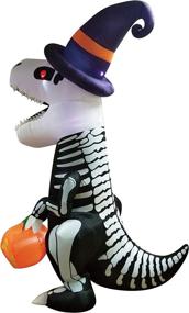img 2 attached to 🦖 Enhance Your Halloween Party with Joiedomi's 8 FT Inflatable Skeleton Dinosaur: Eye-catching Yard and Indoor Décor with Built-in LEDs!