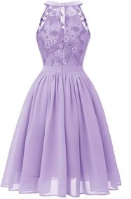 img 2 attached to 👗 LLBubble Women's Short Lace Halter Dress for Junior Prom, Wedding Party