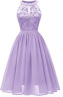 👗 llbubble women's short lace halter dress for junior prom, wedding party logo