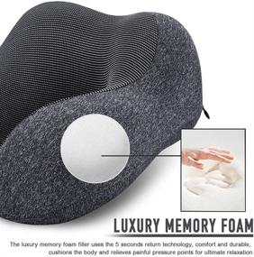 img 1 attached to MLVOC Travel Pillow: Ultimate Comfort Memory Foam Neck Pillow with Eye Masks, Earplugs & Luxury Bag