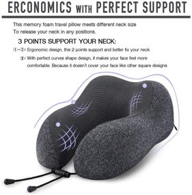 img 3 attached to MLVOC Travel Pillow: Ultimate Comfort Memory Foam Neck Pillow with Eye Masks, Earplugs & Luxury Bag