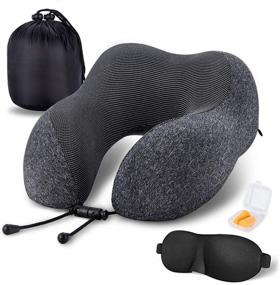 img 4 attached to MLVOC Travel Pillow: Ultimate Comfort Memory Foam Neck Pillow with Eye Masks, Earplugs & Luxury Bag