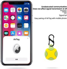 img 1 attached to Wurumi Waterproof Case 2 Pack for AirTag - Protective Silicone Skin Cover with Sealing Strip and Carabiner - Compatible with AirTag 2021 - Anti-Scratch and Shockproof - (Black&amp;Green + Green&amp;Yellow)