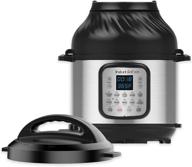 🥘 instant pot duo crisp 11-in-1 electric pressure cooker with air fryer lid: versatile stainless steel/black 6 quart appliance for air frying, roasting, baking, dehydrating, slow cooking, rice cooking, steaming, and sautéing логотип