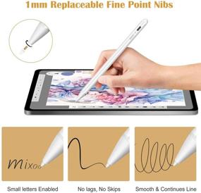 img 2 attached to 🖊️ Mixoo Fine Tip Active Stylus Pen with Palm Rejection for iPad - Precision iPad Pencil with Replaceable Tip for Apple iPad Pro, iPad 7th Gen, iPad 6th Gen, iPad Mini, and iPad Air