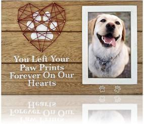 img 4 attached to 🐾 OakiWay Pet Memorial Gifts - 4x6 Paw Prints & Woven Heart Design Dog Picture Frame - Pet Loss Remembrance Gifts, Sympathy Gift, Cat & Dog Memorial Photo Frame