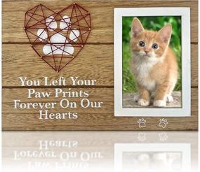 img 3 attached to 🐾 OakiWay Pet Memorial Gifts - 4x6 Paw Prints & Woven Heart Design Dog Picture Frame - Pet Loss Remembrance Gifts, Sympathy Gift, Cat & Dog Memorial Photo Frame